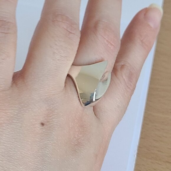 Vintage Unique Chunky Sterling Silver Avant Garde Ring 8 - Picture 9 of 10